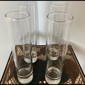 Set of 4 cylinder glass vases